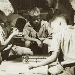 Boys Playing Board Games