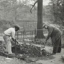 Men Clearing Gutter by Side...