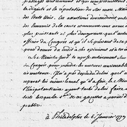 [Document, 1779 January 06]