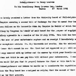 [Document, 1781 March 27]