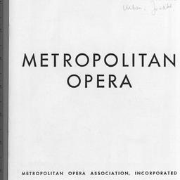 Metropolitan Opera. Season ...