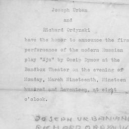 Nju, March 22, 1917. 1 invi...