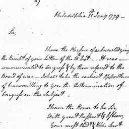 [Document, 1779 January 22]