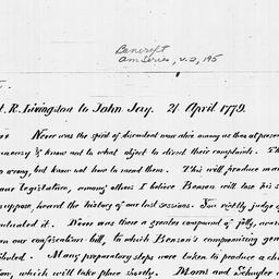 [Document, 1779 April 21]