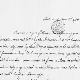 [Document, 1786 June 01]