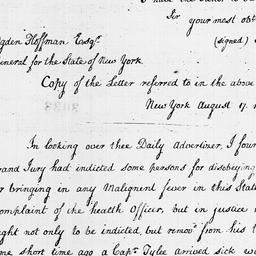 [Document, 1796 August 19]