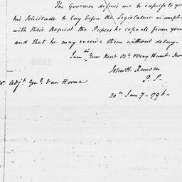 [Document, 1796 January 30]