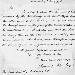 [Document, 1796 January 07]
