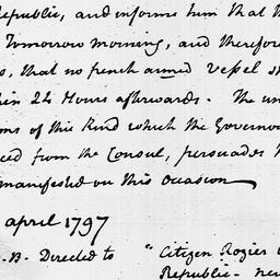 [Document, 1797 April 22]