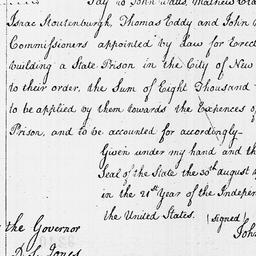 [Document, 1796 August 30]