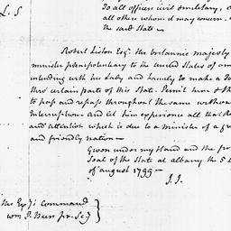[Document, 1799 August 05]