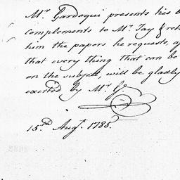 [Document, 1785 August 15]