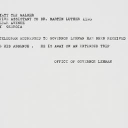 Telegram: 1962 July 31
