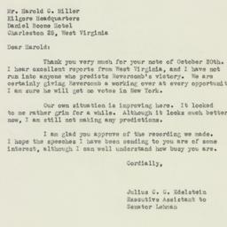 Letter: 1952 October 29