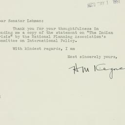 Letter: 1951 April 30
