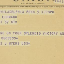 Telegram: 1950 November 9
