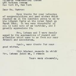 Letter: 1958 April 11