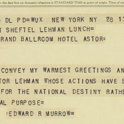 Telegram: 1958 March 28