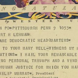 Telegram: 1949 November 9