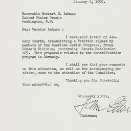 Letter: 1950 January 6
