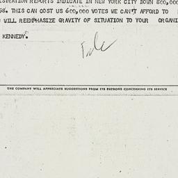 Telegram: 1960 September 19
