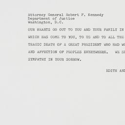 Telegram: 1963 November 23