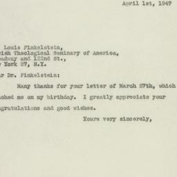 Letter: 1947 April 1