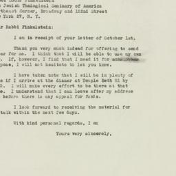 Letter: 1947 October 6