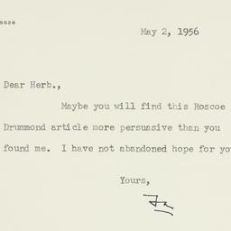 Letter: 1956 May 2