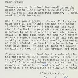 Letter: 1957 November 9