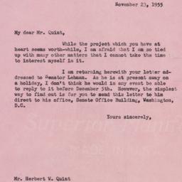 Letter: 1955 November 23