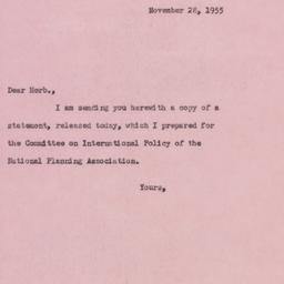 Letter: 1955 November 28