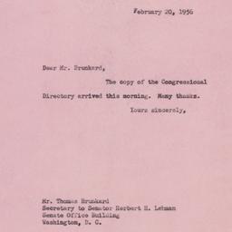 Letter: 1956 February 20
