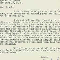 Letter: 1956 May 25