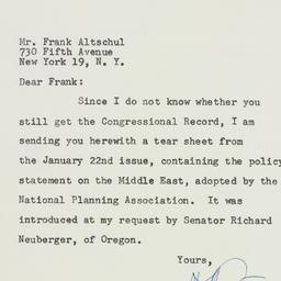 Letter: 1957 January 25