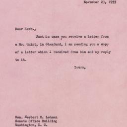 Letter: 1955 November 23