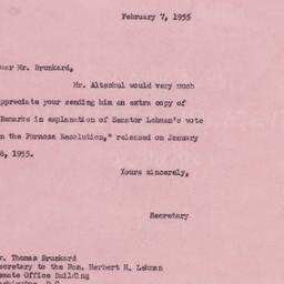 Letter: 1955 February 7