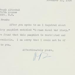 Letter: 1956 November 21