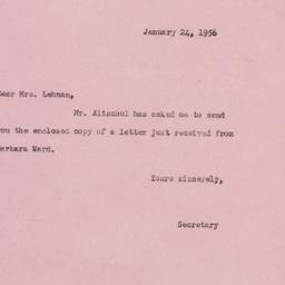 Letter: 1956 January 24
