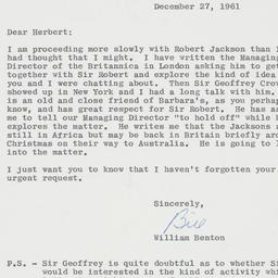 Letter: 1961 December 27