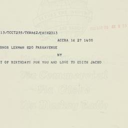 Telegram: 1961 March 28