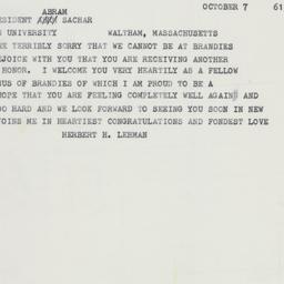Telegram: 1961 October 7