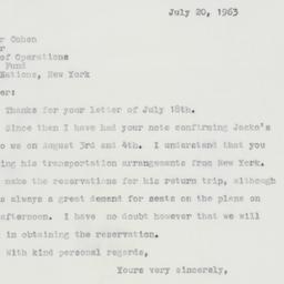 Letter: 1963 July 20