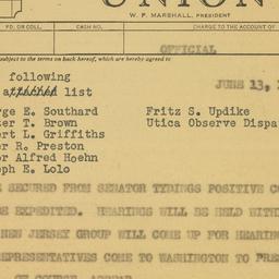 Telegram: 1950 June 13