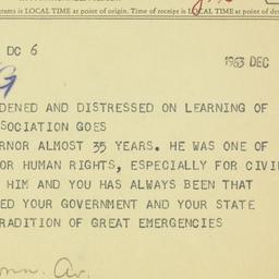 Telegram: 1963 December 7