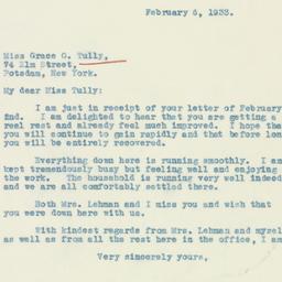 Letter: 1933 February 6