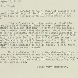 Letter: 1947 November 12