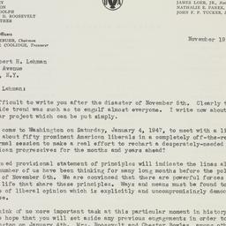 Letter: 1946 November 19
