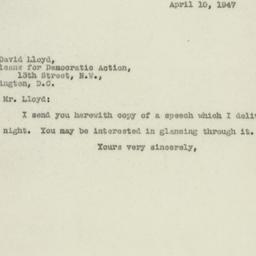 Letter: 1947 April 10