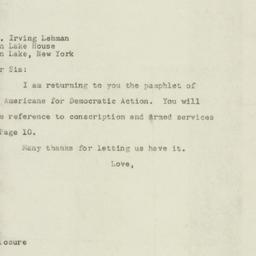 Letter: 1947 July 7